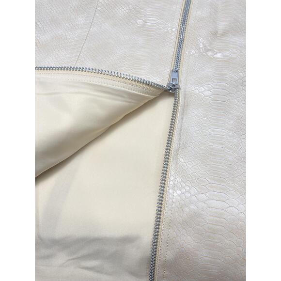 H&M Womens Beige Cream Snakeskin Embossed Midi Skirt Size 8 NWT‎ - Picture 8 of 9